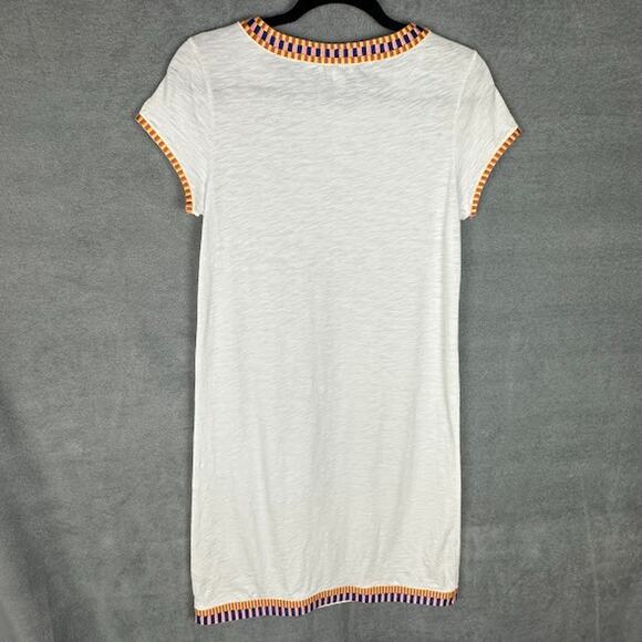 Boden Dress Womens 4R White Sena Embroidered Jersey Mini Stretch Resort Beach - Picture 6 of 13